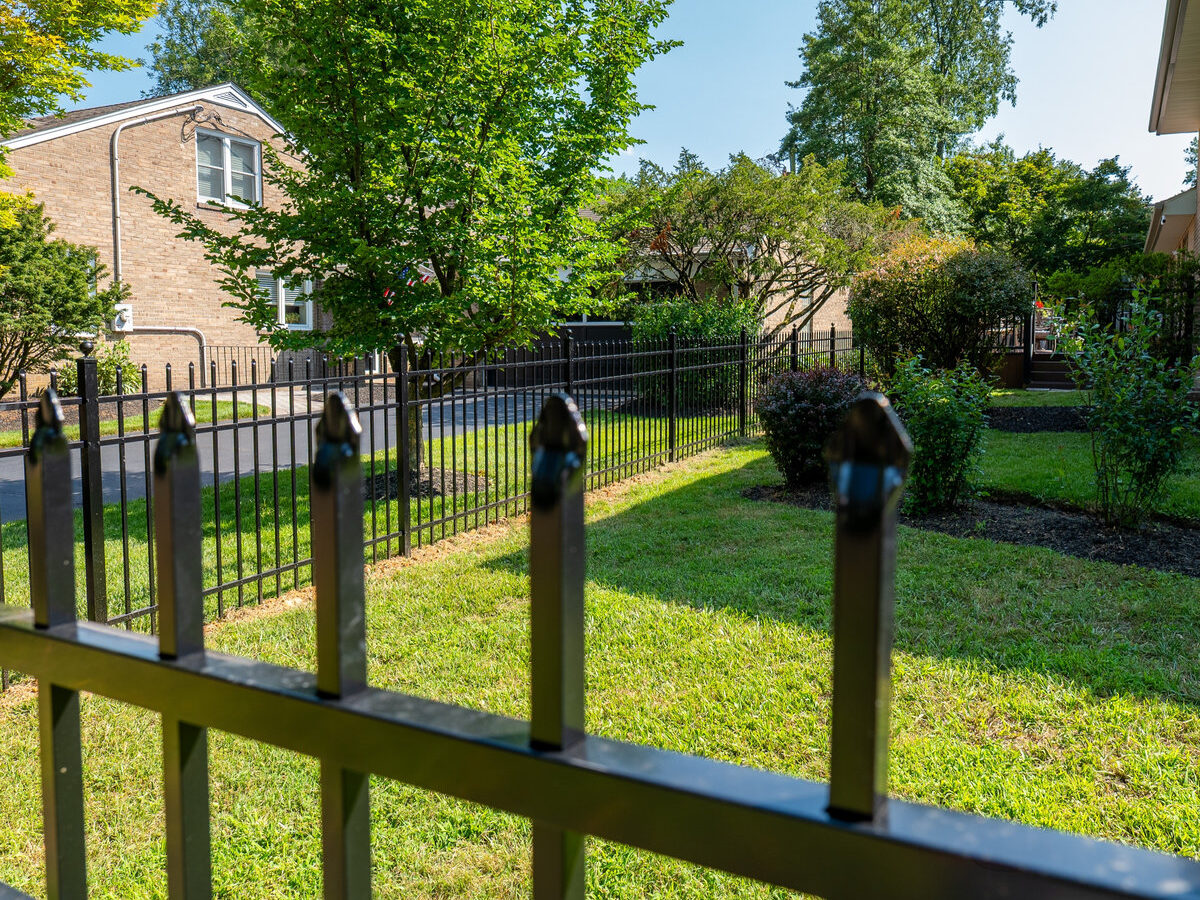Black aluminum ornamental fence with caps Delaware