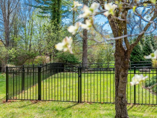 Arched Black Aluminum Fence