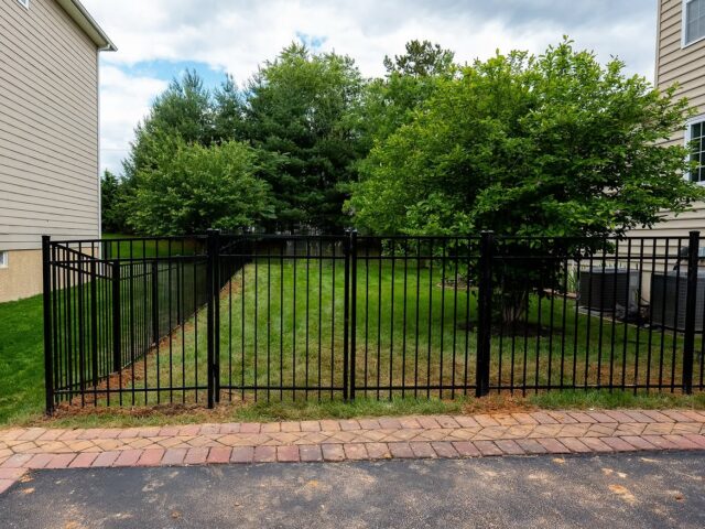 Black Aluminum Backyard Fence – 1