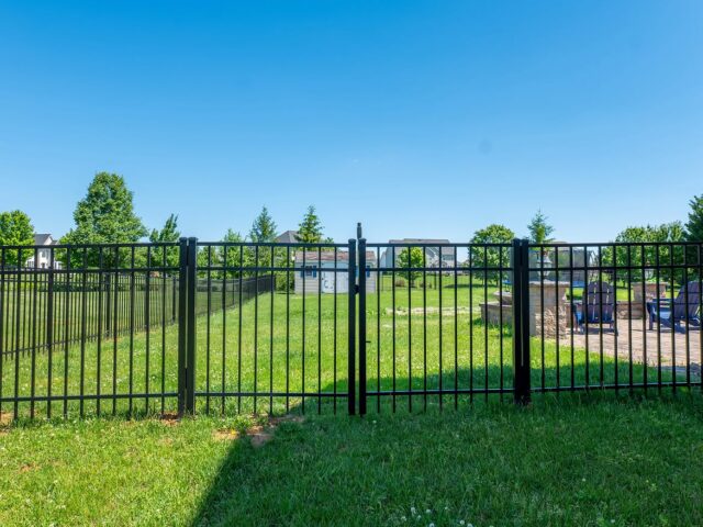 Black Aluminum Fence Open Backyard – 4