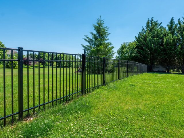 Black Aluminum Fence Open Backyard – 9
