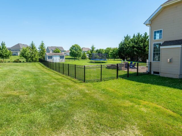 Black Aluminum Fence Open Backyard – 10