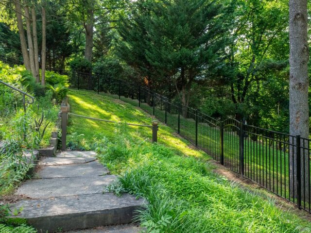 Black Aluminum Hillside Fence – 7