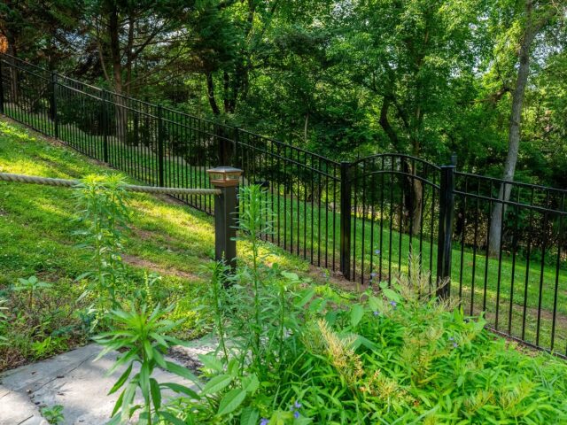 Black Aluminum Hillside Fence – 8