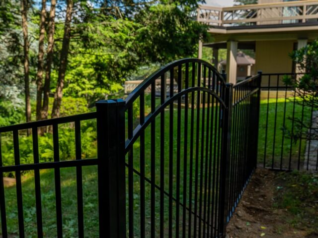 Black Aluminum Hillside Fence – 9