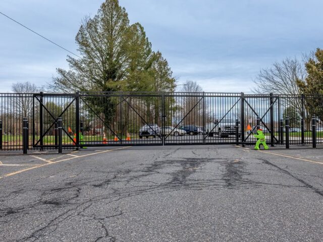 Commercial Black Aluminum Security Gates – 1