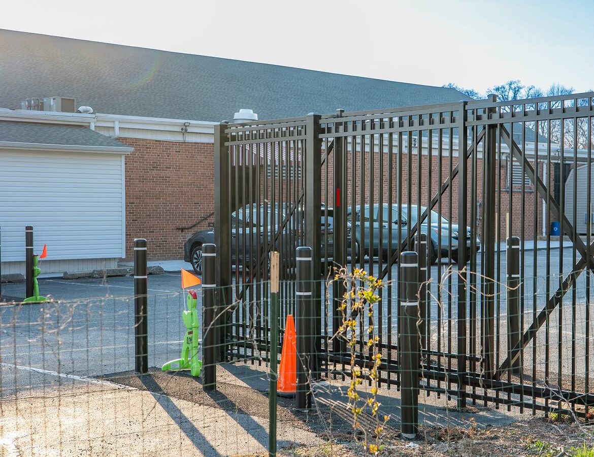 Gate detail of commercial aluminum security gate in Delaware