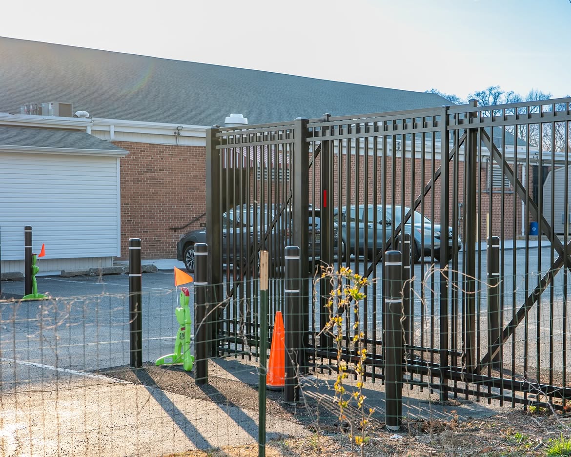 Gate detail of commercial aluminum security gate in Delaware