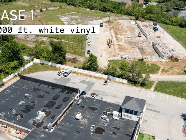 Commercial Vinyl Fence Aerial
