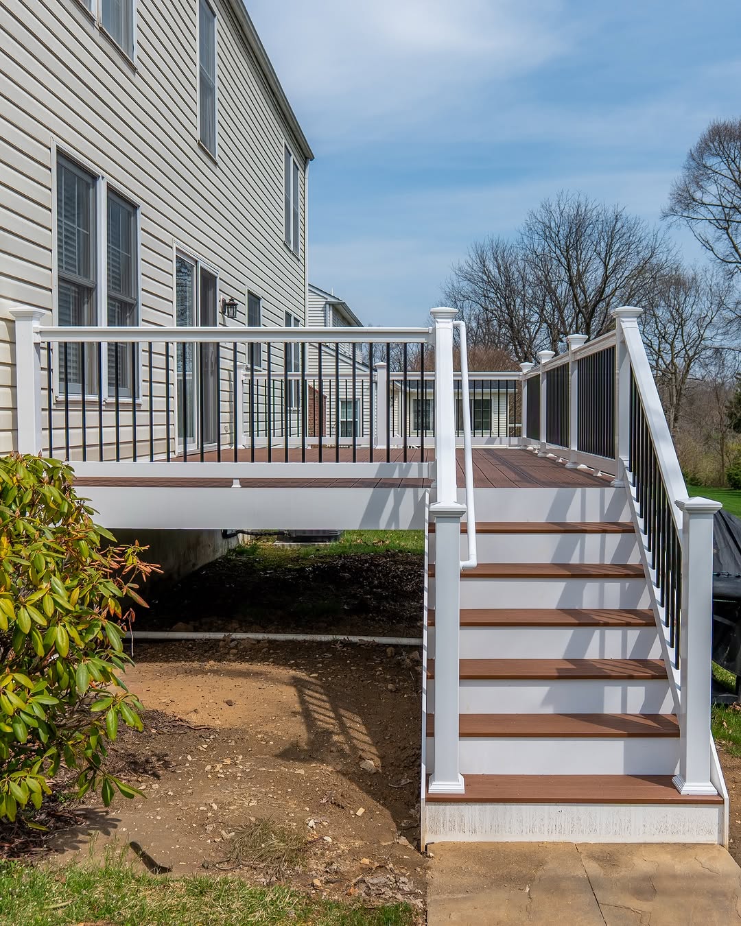 Full view of composite deck and stairs in Delaware