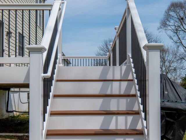 Composite Deck with White Rails – 12