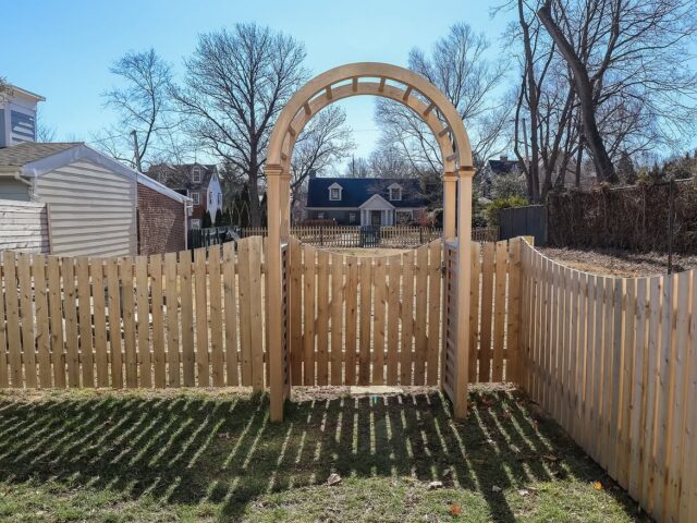 Custom Wood Fence with Archway – 1