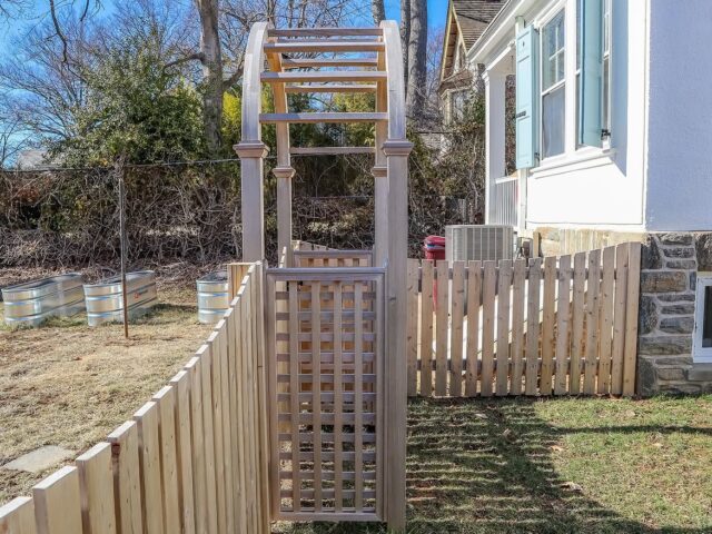 Custom Wood Fence with Archway – 7