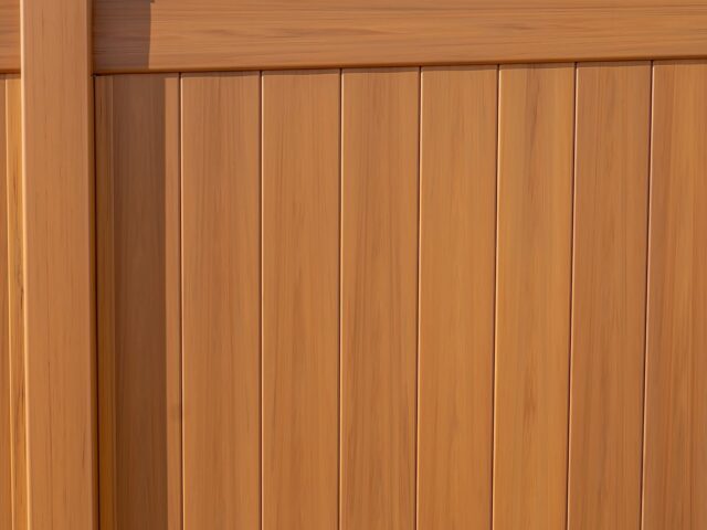 Light Tan Faux Wood Vinyl Fence Aston – 1