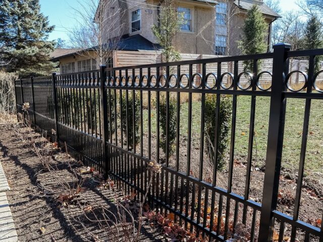 Ornamental Black Aluminum Fence & Gate – 1