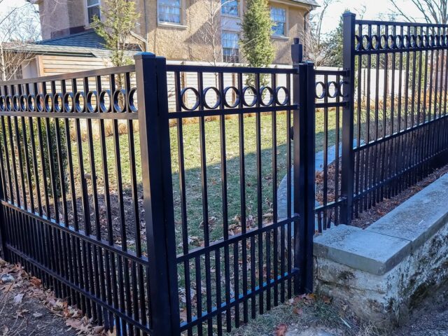 Ornamental Black Aluminum Fence & Gate – 2