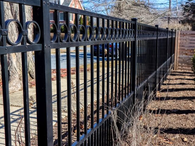 Ornamental Black Aluminum Fence & Gate – 6