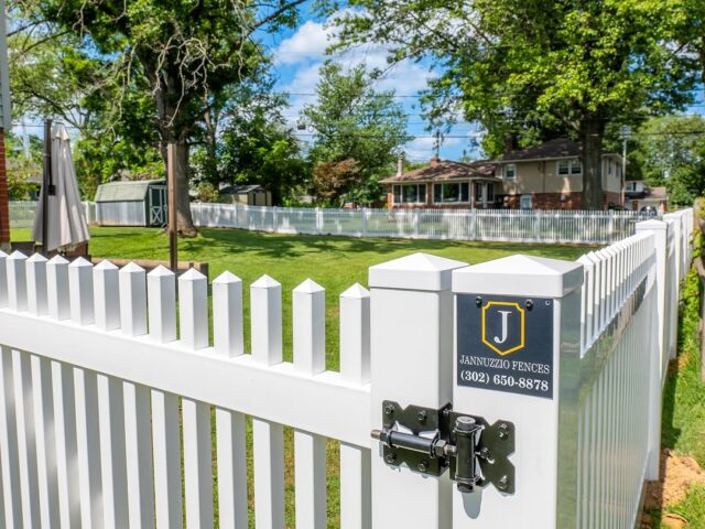White Vinyl Picket Fence & Gate