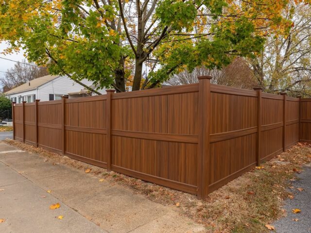 Wood Grain Vinyl Fence Christiana – 5