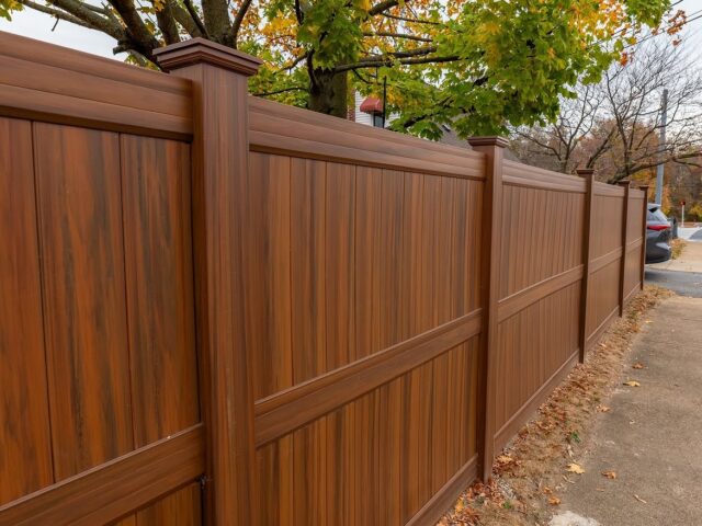 Wood Grain Vinyl Fence Christiana – 6