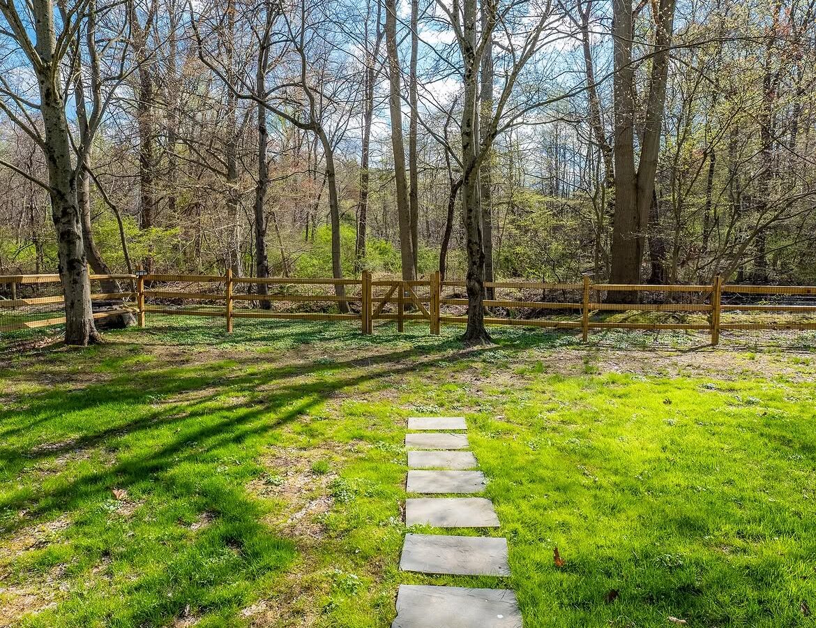 Full view of wood post-and-rail fence in Delaware
